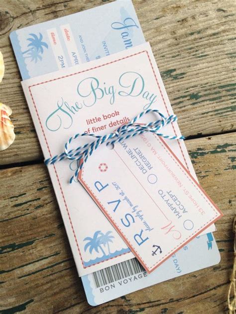 Destination Cruise Wedding Invitation Boarding pass style | Etsy ...