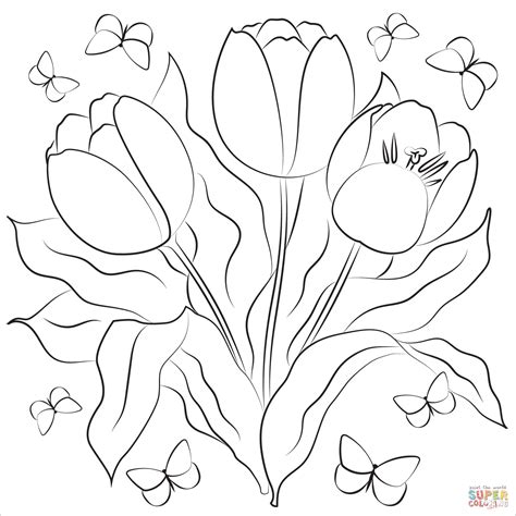 Tulip coloring page | Free Printable Coloring Pages