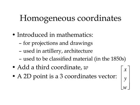 PPT - 2D transformations and homogeneous coordinates PowerPoint Presentation - ID:246289