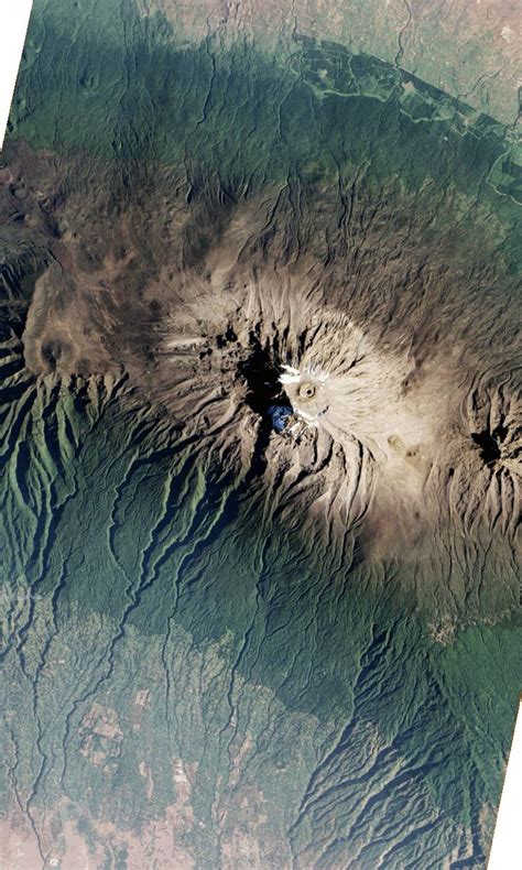 Aerial view of Kilimanjaro, taken by NASA's Earth Observing-1 satellite (Photo: NASA Earth ...