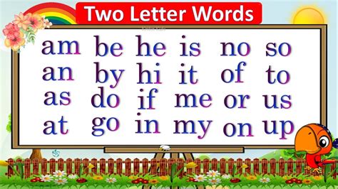 Two Letter Words for Kids | 2 Letter words Phonics | Learn Phonics ...