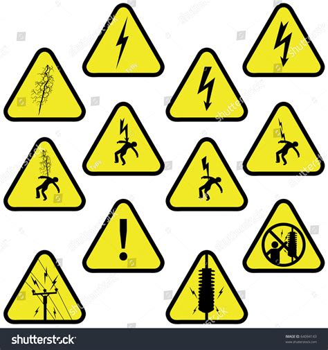 Electricity Sign Set Vector Isolated On Stock Vector 64094143 - Shutterstock