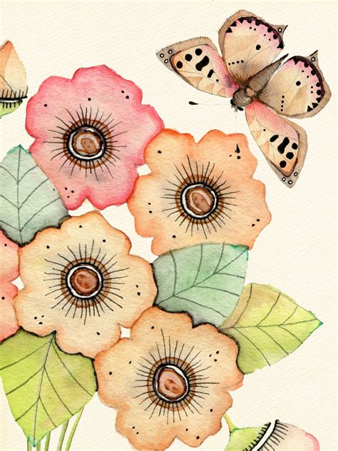 Wildlife in Inks & Watercolours by Colleen Parker | Folk art flowers, Flower art, Butterfly art