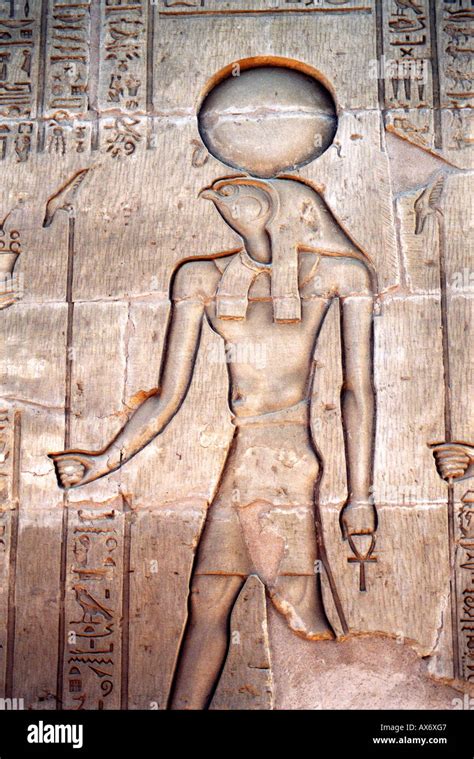 Relief carving of Ra, the Sun God, Karnak Temple, Luxor, Egypt Stock Photo - Alamy