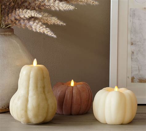 Premium Flickering Flameless Wax Pumpkin Candle | Pottery Barn