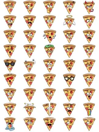 Silenced Pizza Emoji Cartoon Vector Clipart - FriendlyStock