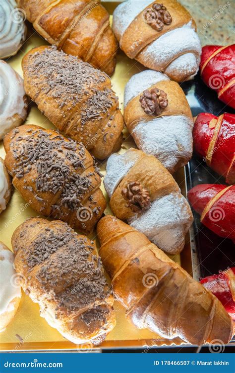 Different Types of Croissant French Food in Russia Stock Image - Image ...