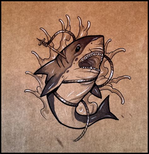 How to draw a Shark Tattoo Style By thebrokenpuppet | Shark tattoos ...