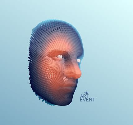 Art Event Invitation Template Abstract Digital Human Head Futuristic Background Vector ...