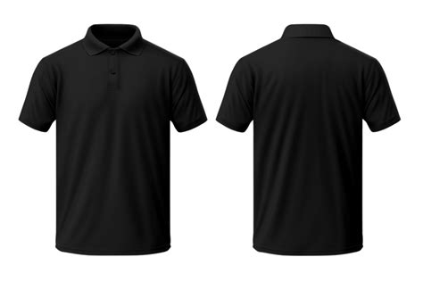 AI generated black polo shirt mockup template, isolated on transparent ...