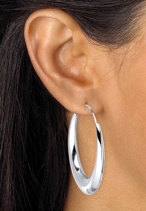 Sterling Silver Polished Hoop Earrings (47mm) | Fullbeauty Outlet