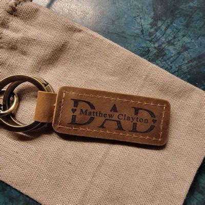 Personalized Dad Keychain, New Dad Gift, Engraved Dad Keychain, Fathers Day Keychain, First ...