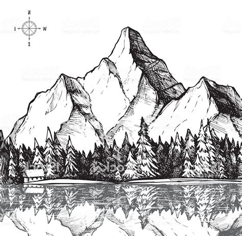 Mountain Range Line Drawing at PaintingValley.com | Explore collection of Mountain Range Line ...