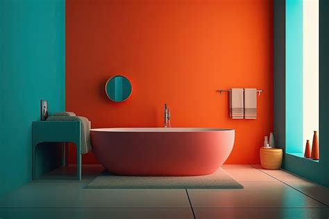 Premium AI Image | Luxury bathroom interior Modern bathtub vibrant ...
