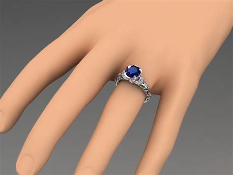 Platinum Sapphire Wedding Set Blue Sapphire Engagement Ring - Etsy