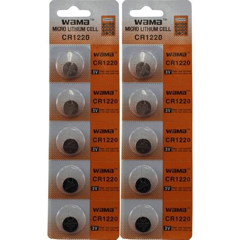 (10) 3v Battery CR1220 CR-1220 Lithium Batteries DL1220 - Walmart.com ...