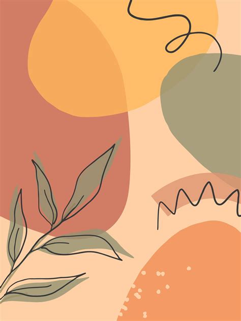 Artistic modern illustration with organic shapes,leaves and graphic ...