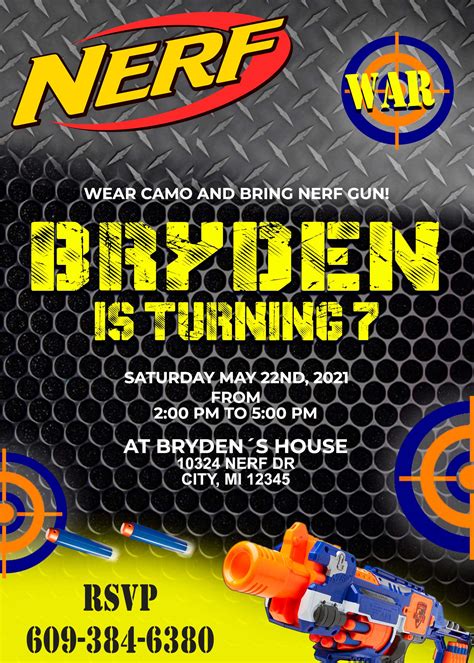 Nerf Wars Birthday Invitation | Fantastic Digital Card