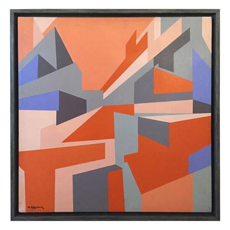 A Powerfully Geometric Oil on Canvas Painting by Tannenbaum at 1stDibs