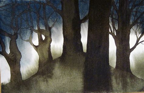 Watercolor Dark Forest at PaintingValley.com | Explore collection of Watercolor Dark Forest