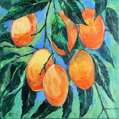 Mango tree original oil painting on canvas by Irina Redine