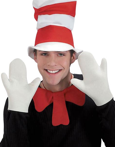 Adult Cat in the Hat White Costume Gloves - Walmart.com