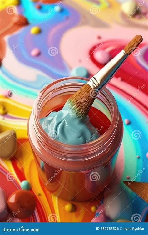 Artist Paint Brushes and Watercolor Paint Cans, Ai Generated Stock Illustration - Illustration ...