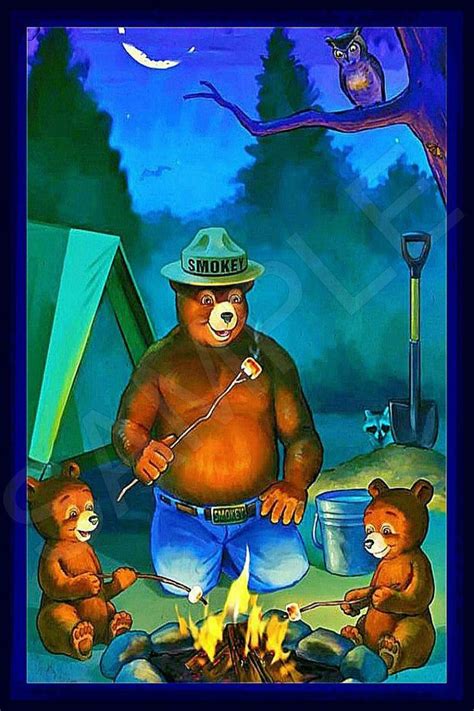 Smokey Bear Campfire Sign Made in USA Limited Edition Officially Licensed U.S. Forest Service ...