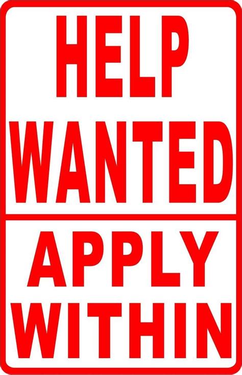 Help Wanted Apply Within Sign | Help wanted, How to apply, Help wanted signs