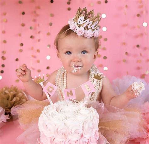 First Birthday crown cursive ONE mini Sienna gold baby | Etsy 1st Birthday Princess, First ...