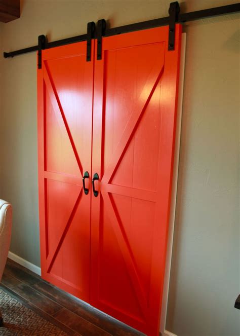 "Daredevil" by Sherwin Williams Orange Sliding Barn Doors. | Barn doors sliding, Barn style ...