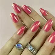 Almond Shaped Nail, Glossy Solid Color Full Cover Acylic False Nail, Artificial Press On Nails ...