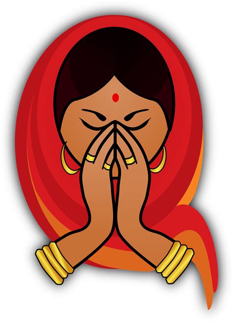 Download Girl, Greeting, Hindu. Royalty-Free Vector Graphic - Pixabay