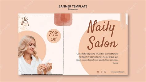 Free PSD | Horizontal banner for nail salon