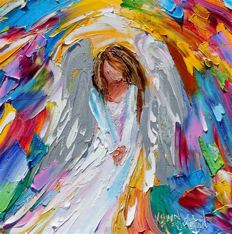 Angel of Hope painting, angels art, canvas painting original oil abstract impressionism fine art ...