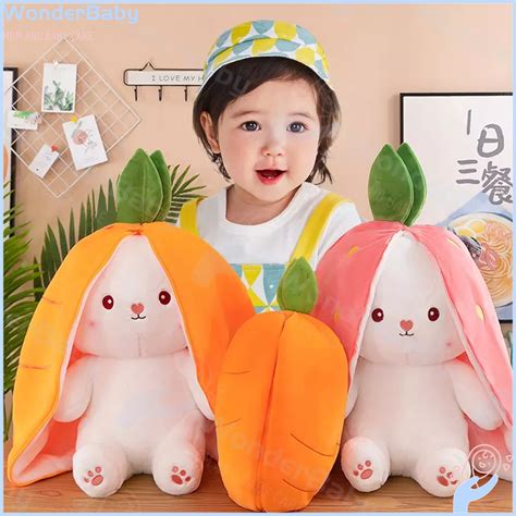 WD【COD】 Cute fruit rabbit plushies 2 in 1 strawberry rabbit stuffed toy birthday gift for girl ...