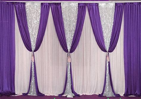 10ft x 20ft Voilet purple with shiny Silver Sequin Swag Wedding ...