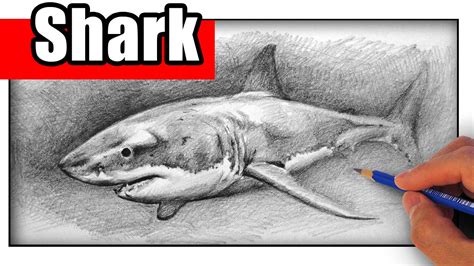 How to Draw a Shark with Pencil - YouTube