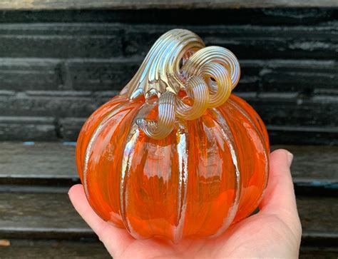 Glass Sculptures & Figurines Glass Art Art & Collectibles Glass Autumn Thanksgiving Decor ...