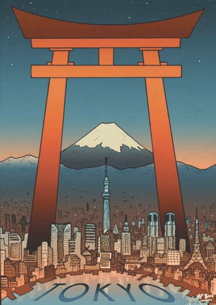 Tokyo City Travel Poster by Le Studio Bon | Canvas Tokyo - Creative ...