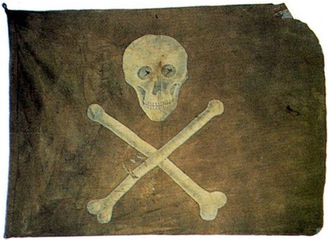 Actual recovered pirate jolly roger (skull and crossbones) flag. This ...