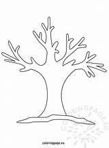 Winter tree coloring Pages sketch template