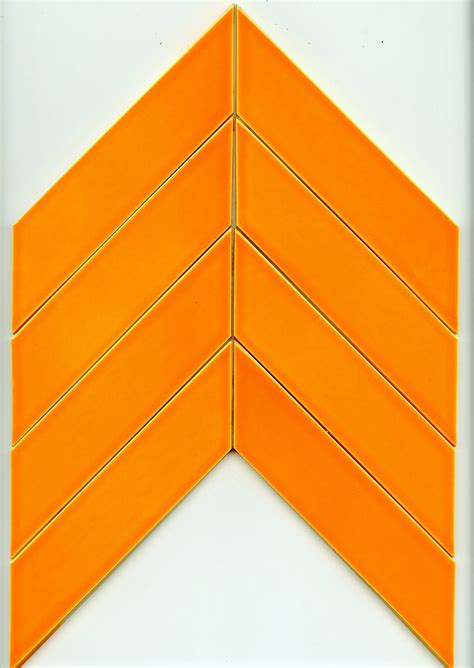 Ceramic Chevron Subway Tile Orange Zest | modwalls Designer Tile | Chevron tile, Modern tiles ...