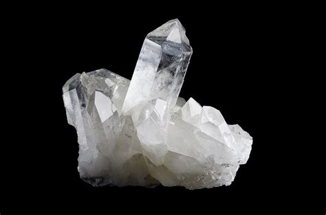 Quartz Crystal Cluster Horizontal on Black Background Photograph by ...