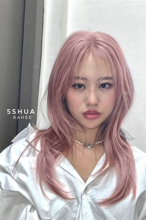 애쉬핑크 염색 / korean ash pink color | Pink hair dye, Hair color pink, Kpop hair color