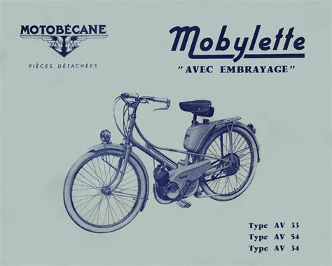 Mobylette Motobecane Moped AV33-54-34 Spare Parts Manual in French on ...