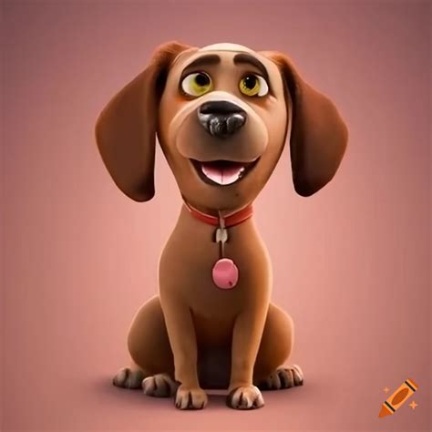 Smiling brown dog from disney pixar on Craiyon