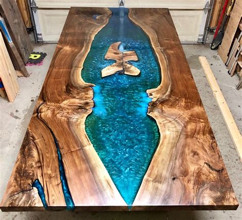 EPOXY RESIN RIVER Coffee Table Home Decor Table Blue Epoxy Hong Kong | ubicaciondepersonas.cdmx ...