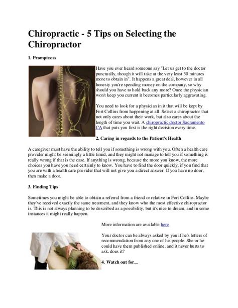 Chiropractic 5 tips on selecting the chiropractor