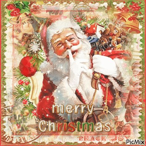 Santa Claus Merry Christmas Postcard Gif Pictures, Photos, and Images ...